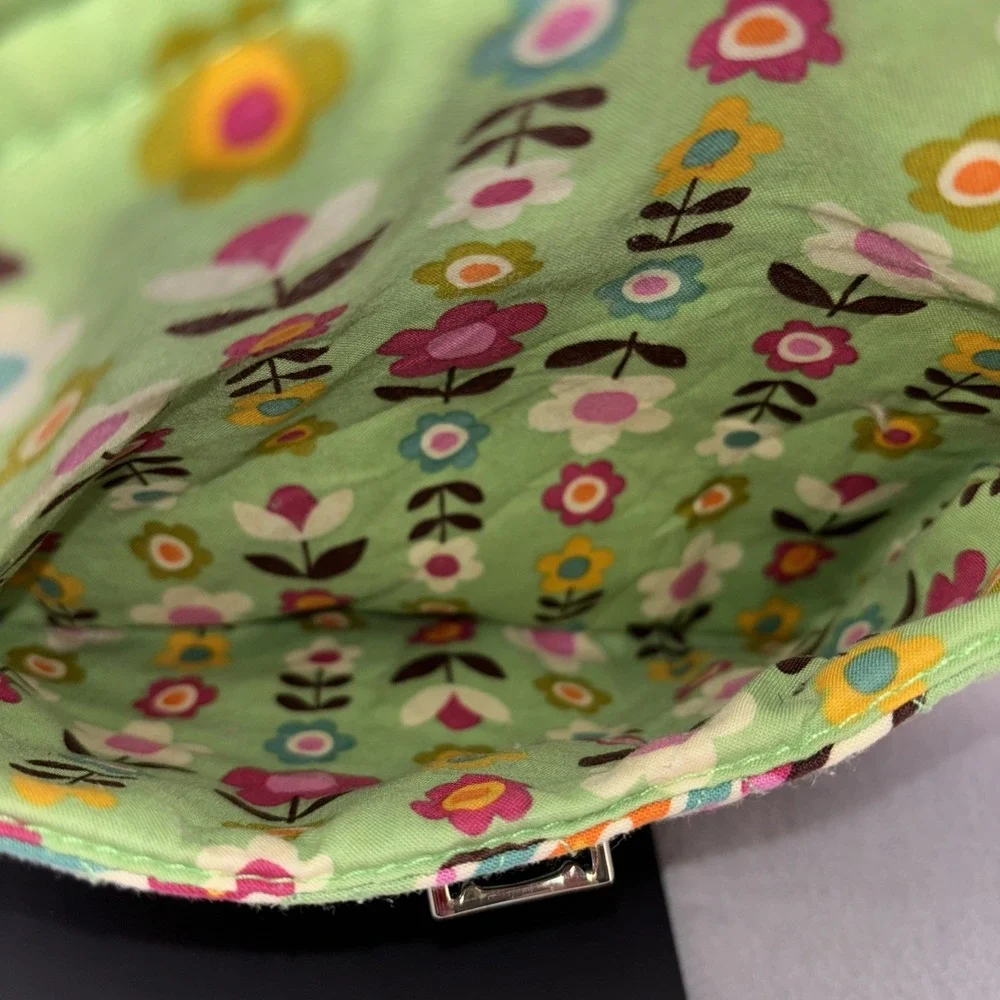 Vera Bradley Tutti Frutti Logo Pushlock Saddle Hipster Crossbody Quilted Bag EUC